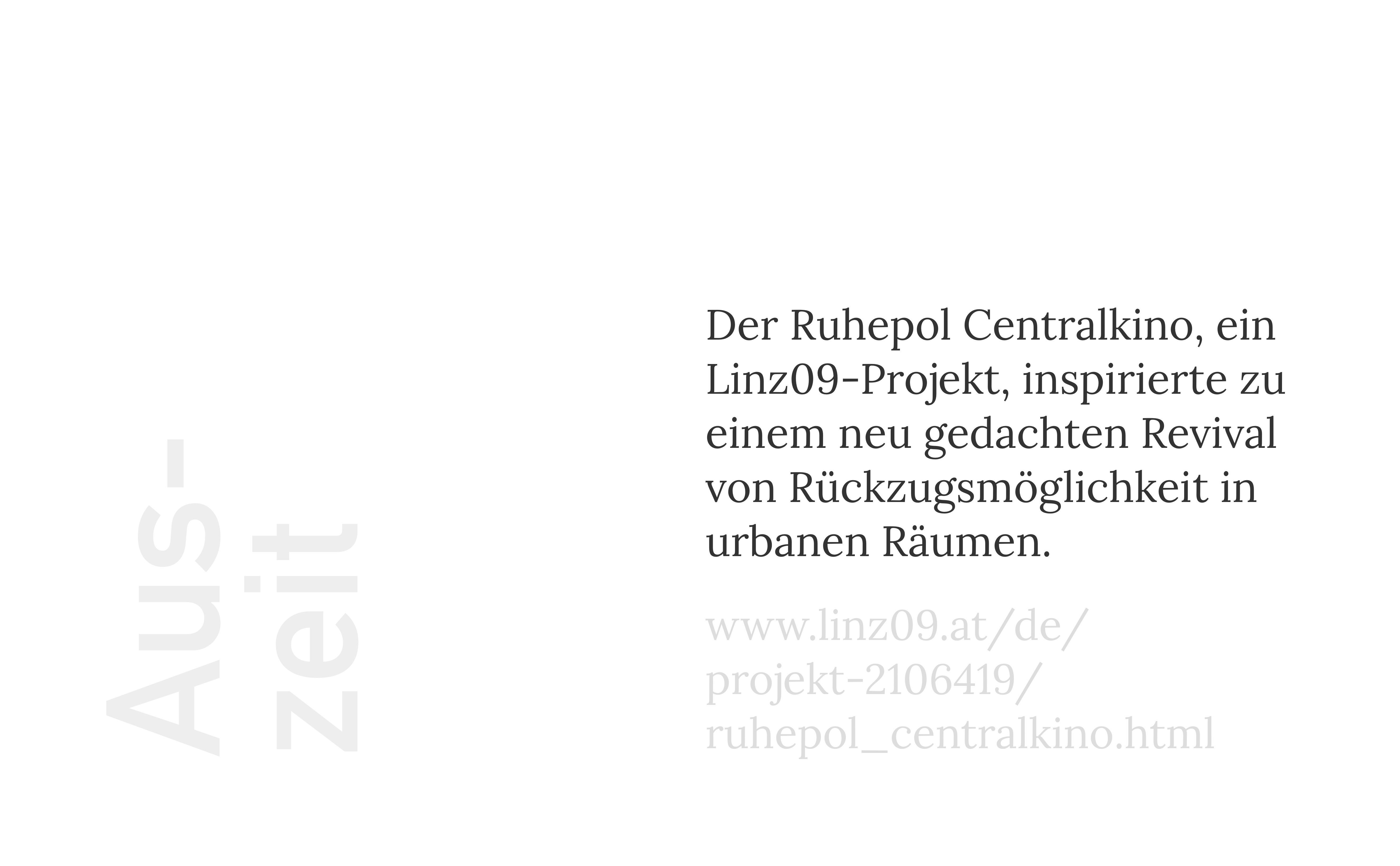 Mut zur Weißfläche - Auszeit